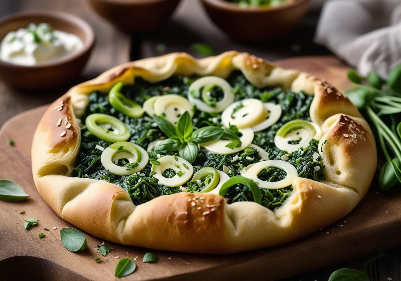 Baked Yufka Dough Packet with Spinach Filling