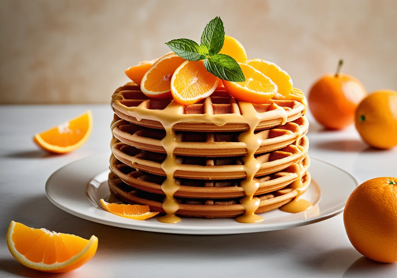 Waffle Cake with Orange Cream
