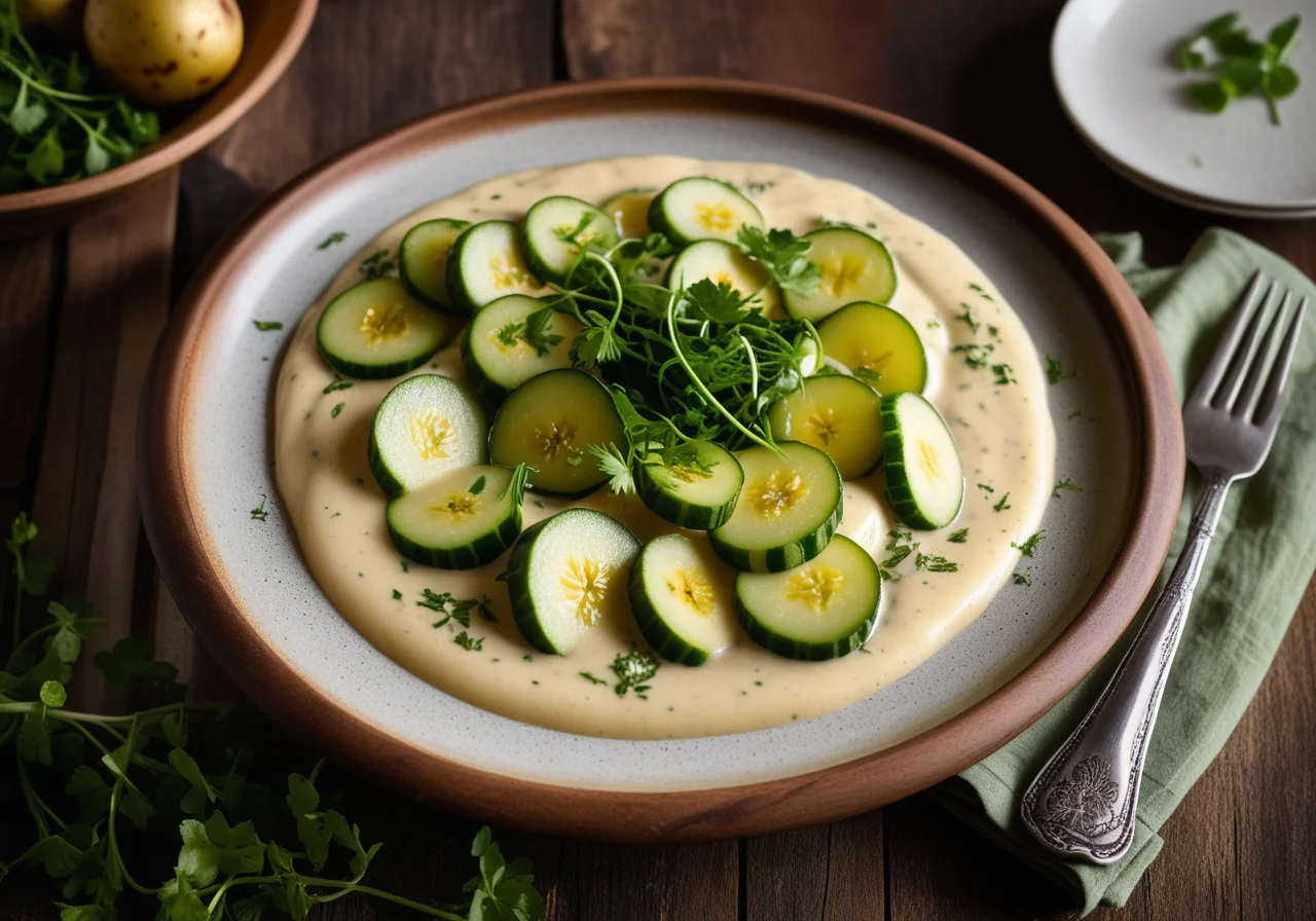 Mustard Cucumbers with Potatoes