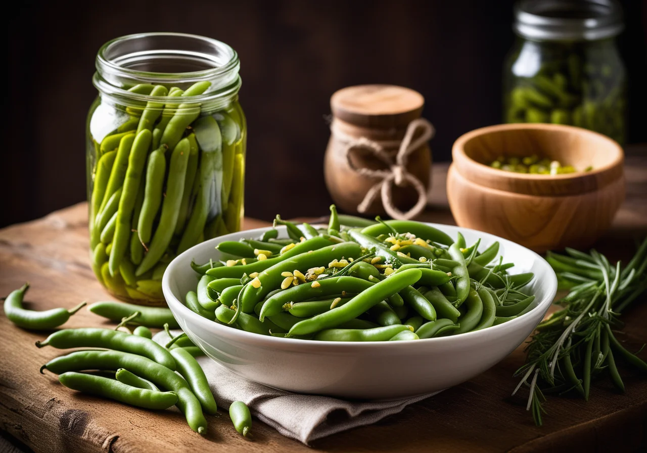Pickled Beans with Garlic