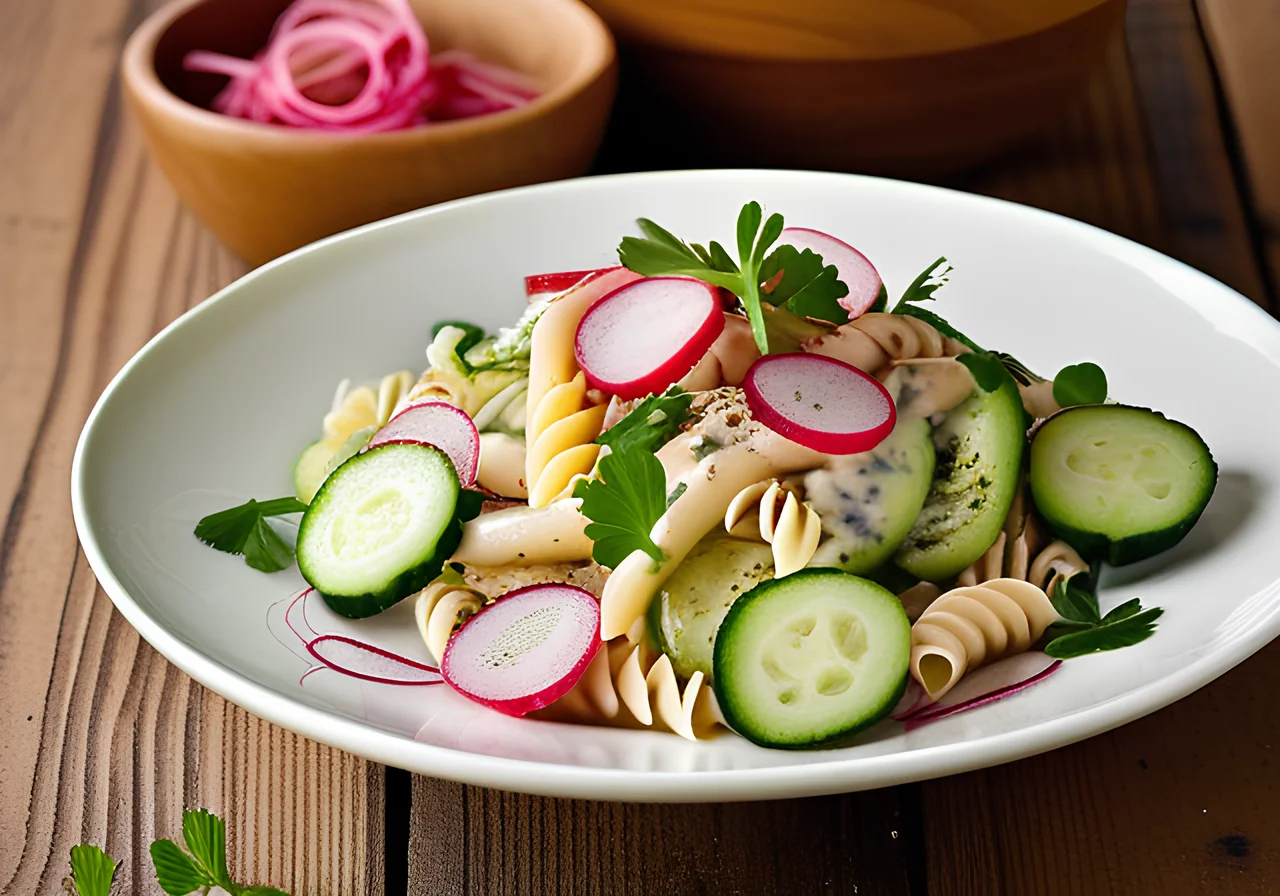Pasta Salad with Cucumber and Cilantro