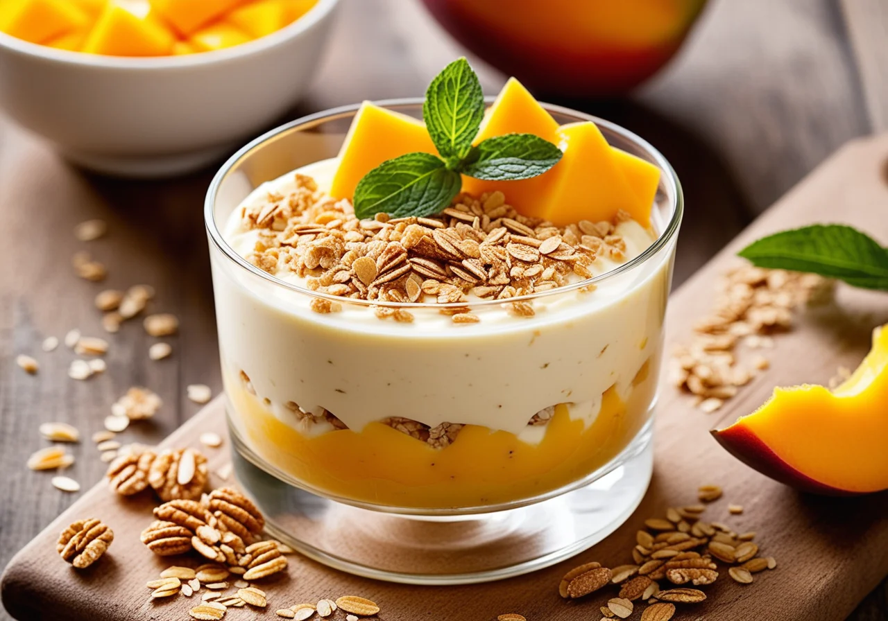 Quark-Mango Dessert with Oats