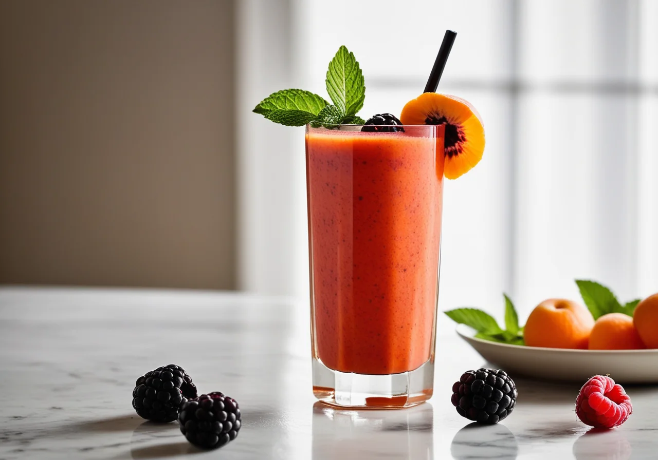 Carrot Berry Shake with Oat Bran