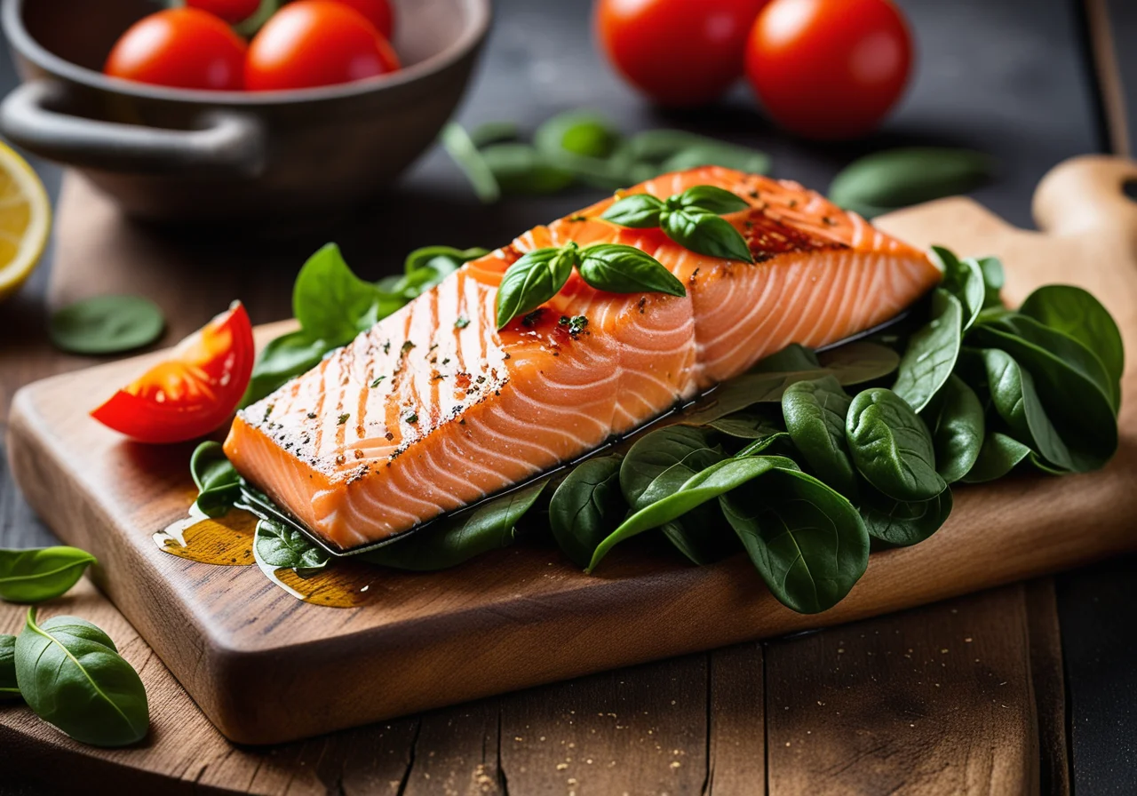 Salmon Fillet Wrapped in Foil with Vegetables