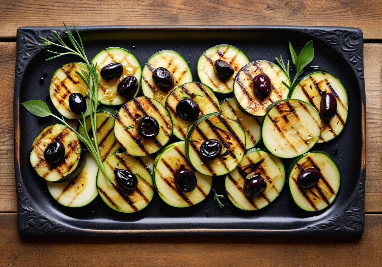 Grilled Zucchini with Olives
