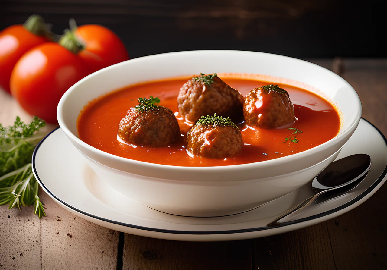 Tomato Soup with Meatballs