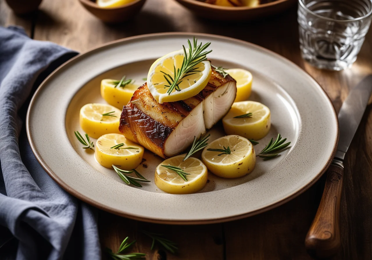 Baked Potato Slices with Fish Fillets