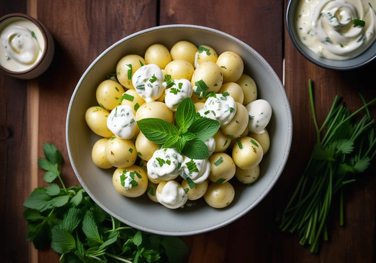 Potato Salad with Yogurt Vinaigrette and Mint