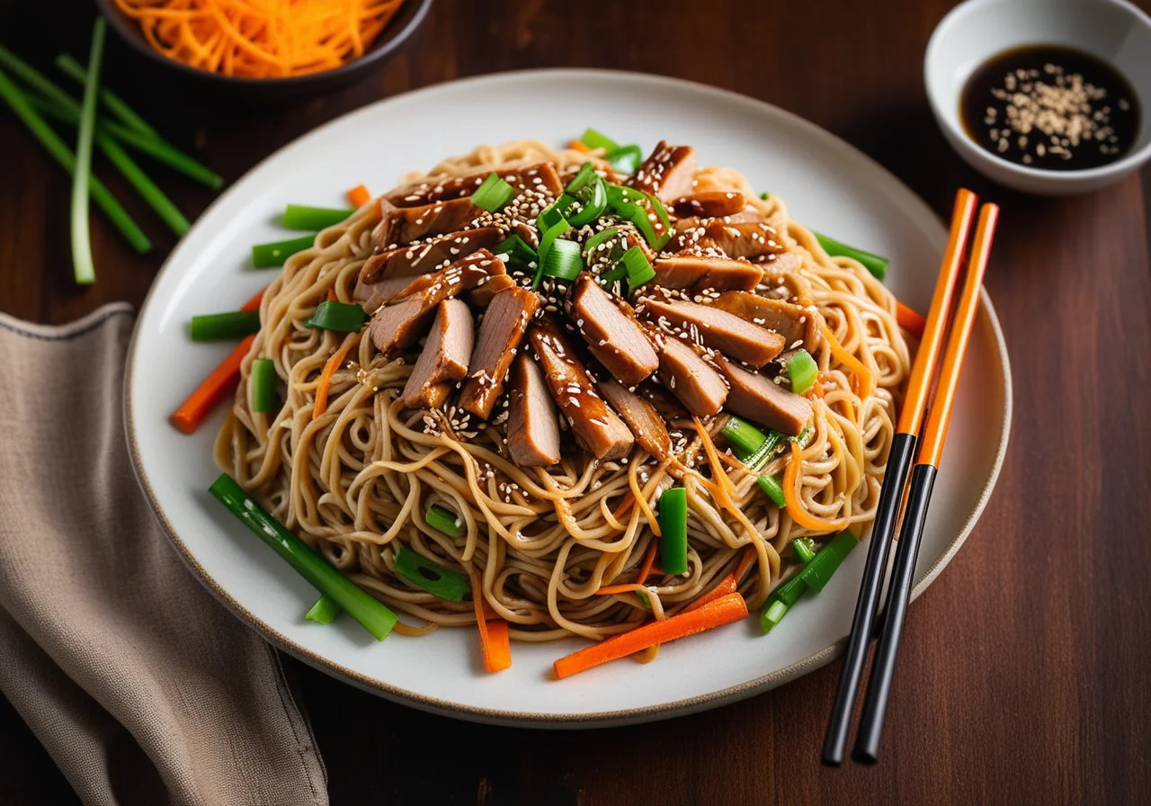 Stir-fried Mie noodles with turkey