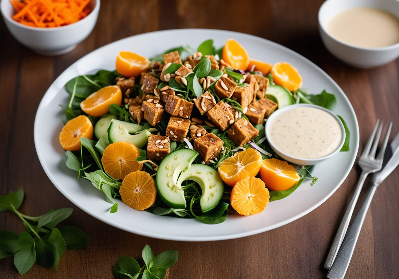 Thai Salad with Baked Tempeh
