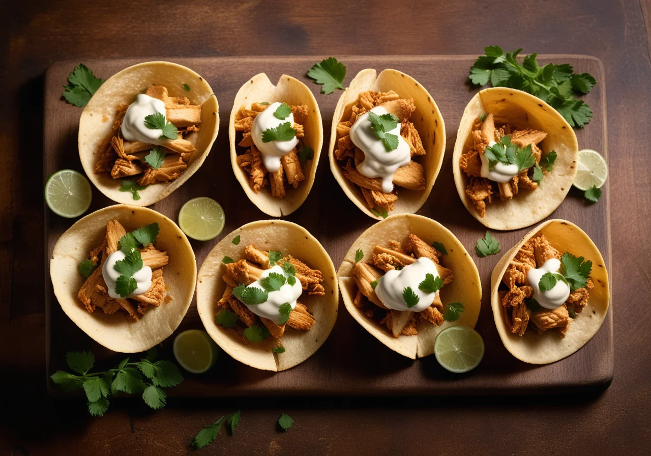 Taco Chip Bowls with Spicy Chicken