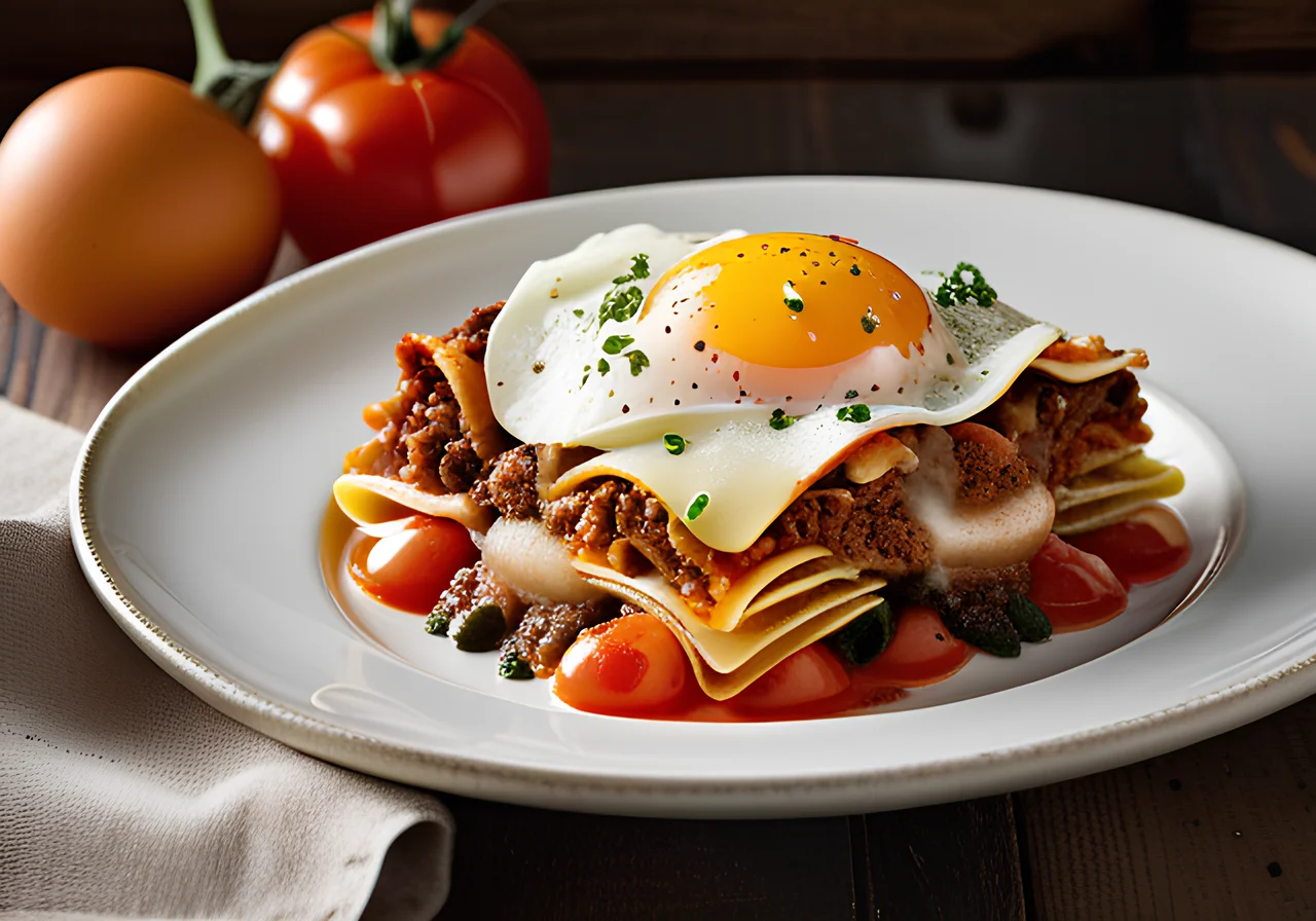 Ground Beef Lasagna with Eggs