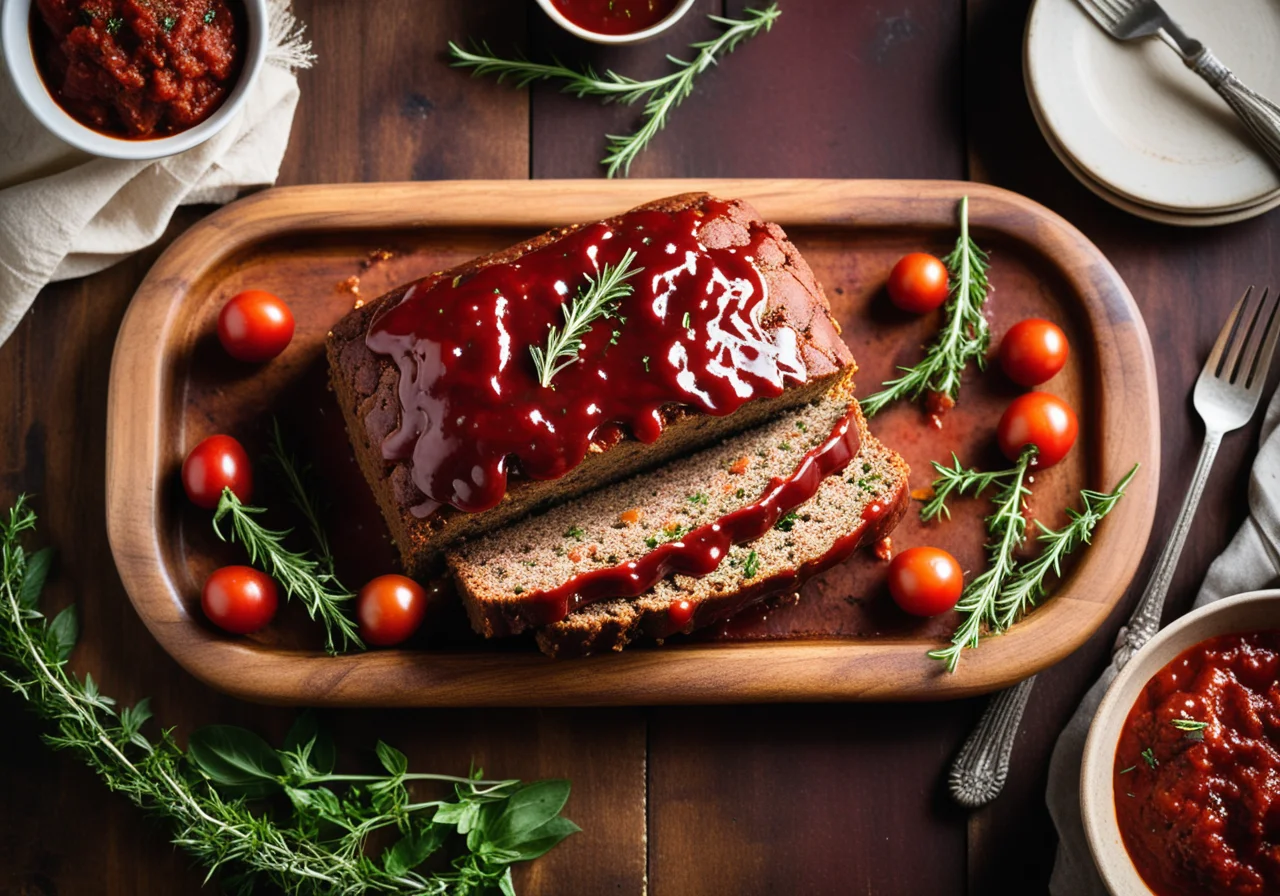 Mediterranean Meatloaf with Tomato Sauce