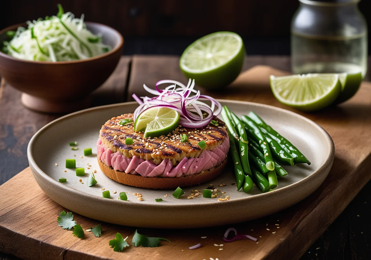 Tuna Patty with Scallion Rings