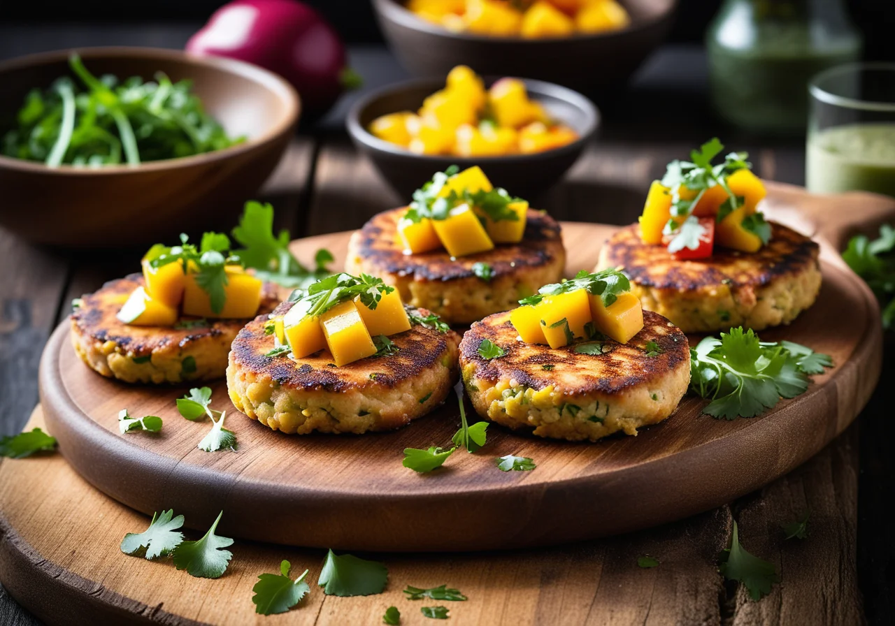 Salmon Patties with Mango Salsa
