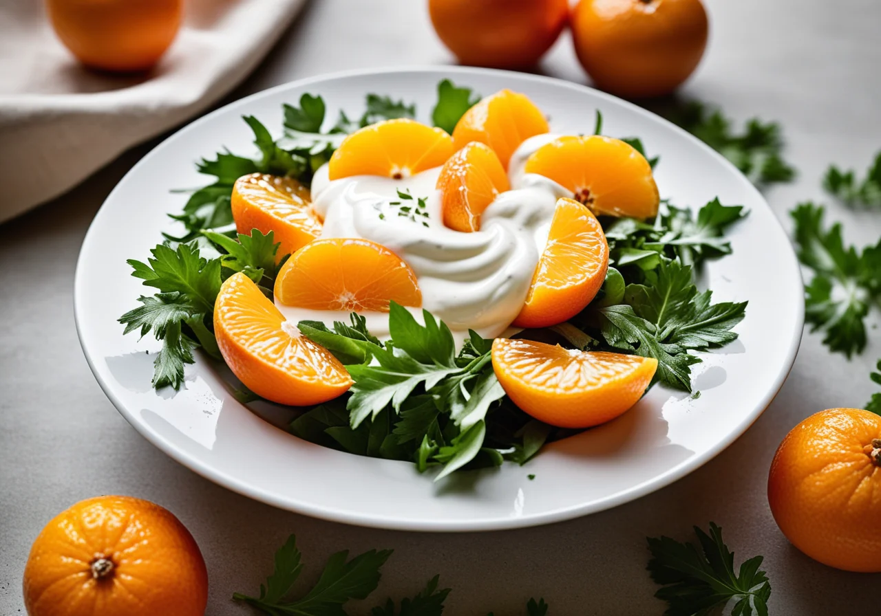 Spicy Mandarin Salad with Yogurt Dressing