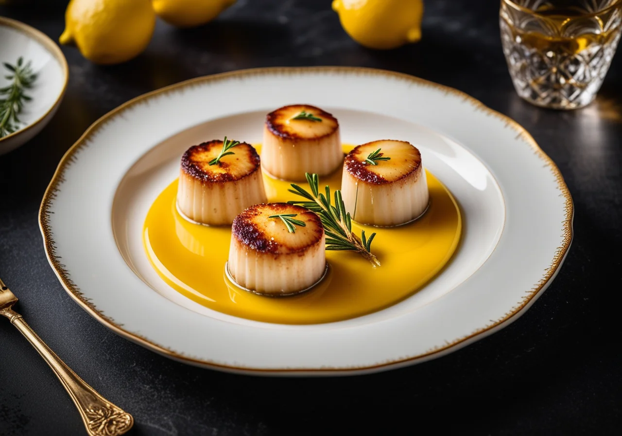 Scallops with saffron sauce