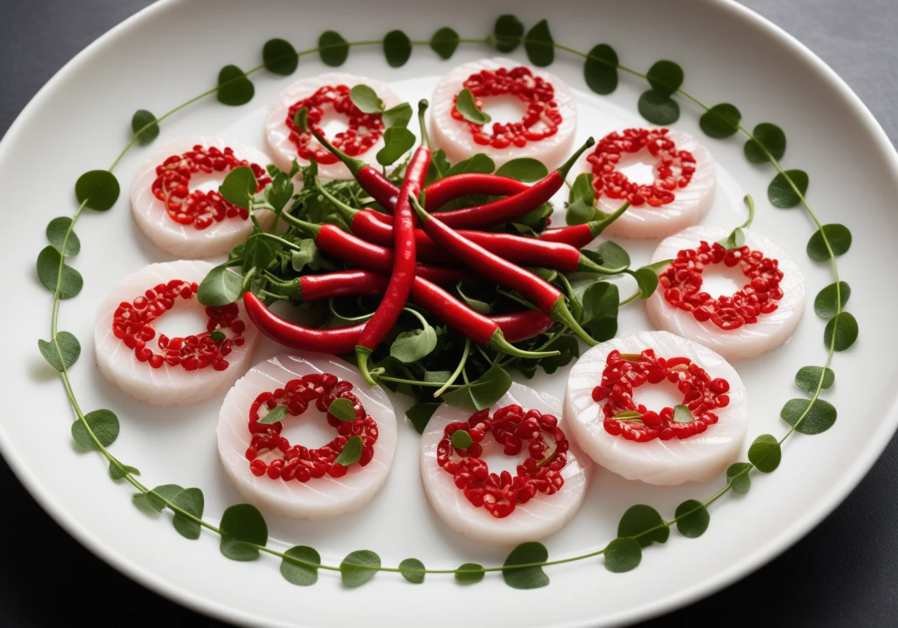 Capaccio aus Fisch mit Chili und Kresse