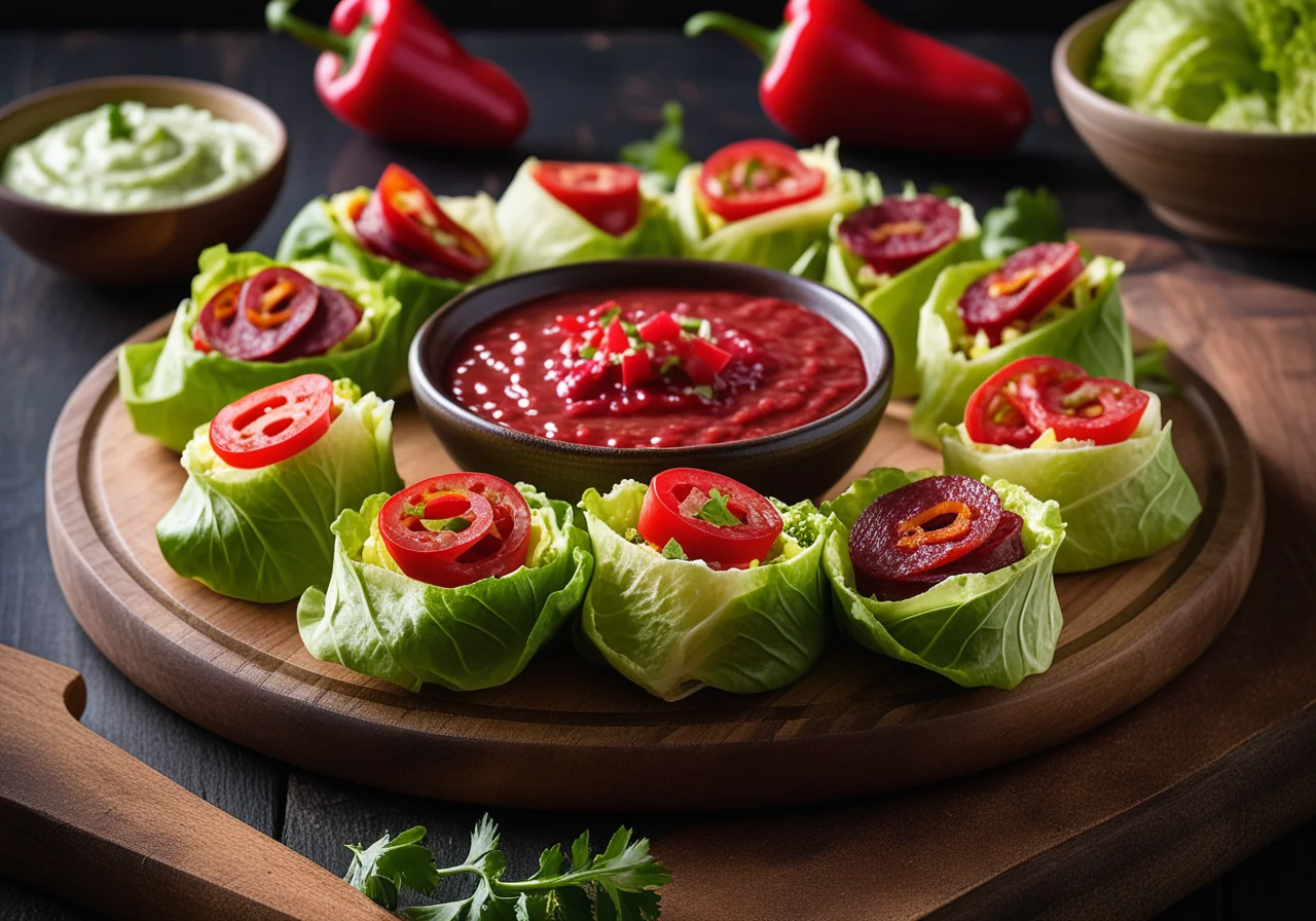 Wraps with spicy salad filling