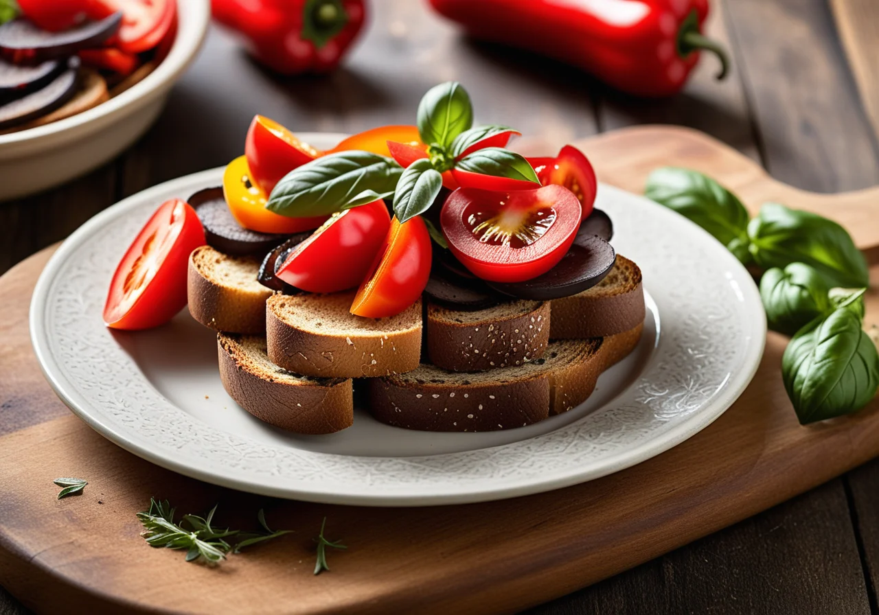 Baked Toast with Mushrooms and Cheese