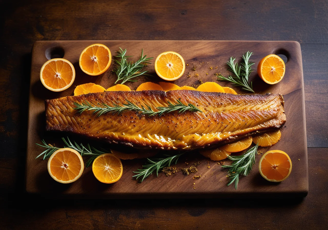 Baked Trout with Mustard and Orange Zest