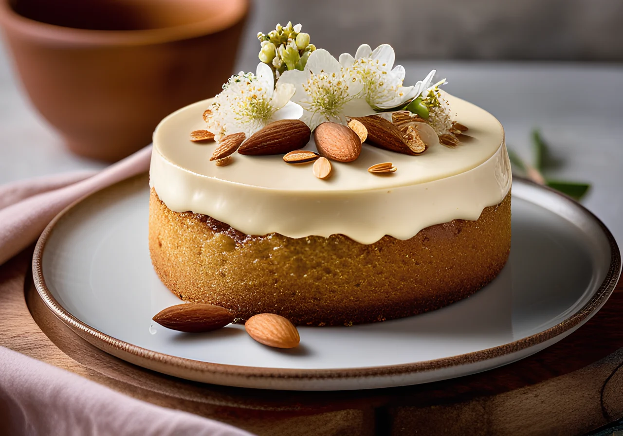 Almond Cake with Elderflower Cream
