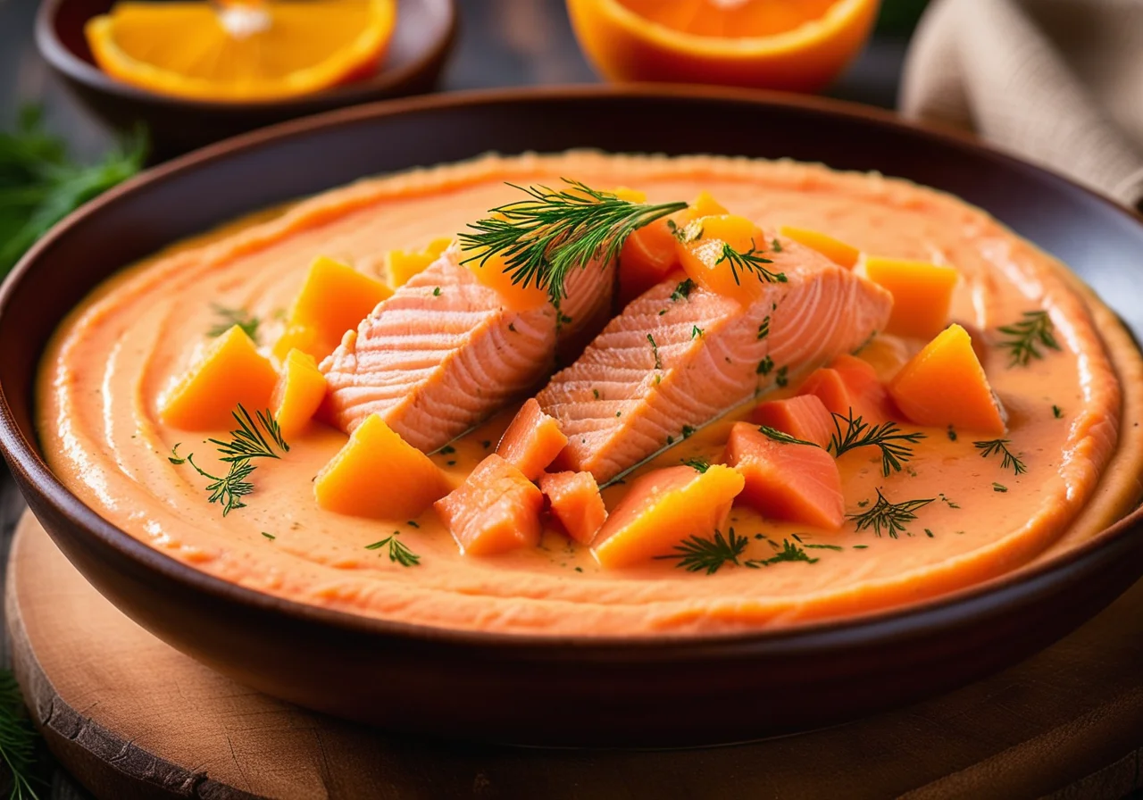 Carrot Puree with Salmon Fillet
