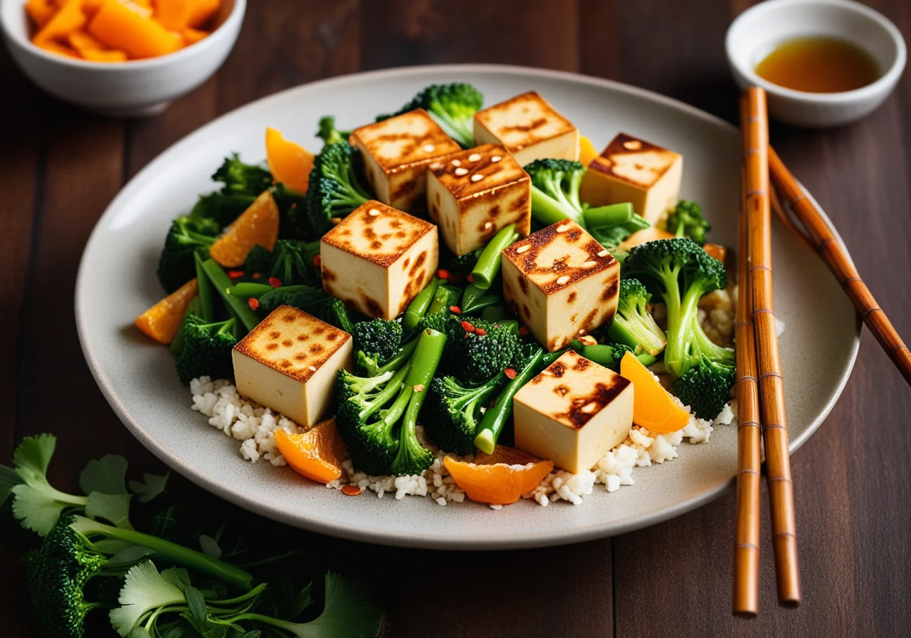 Tofu stir-fry with vegetables