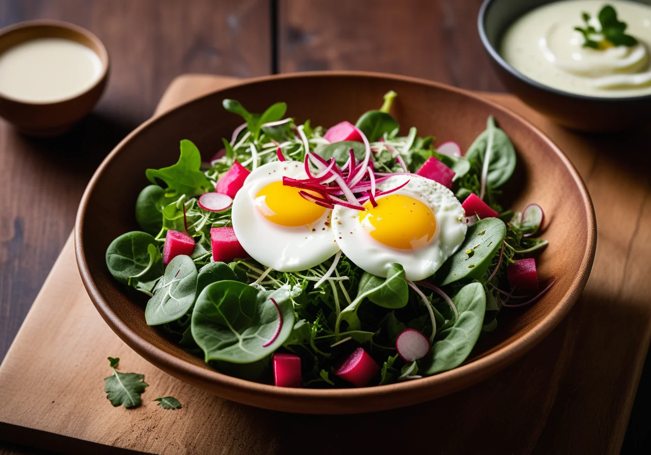 Leafy Salad with Radish and Eggs