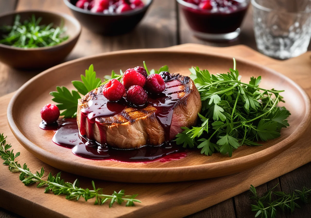 Pork Chops with Lingonberries