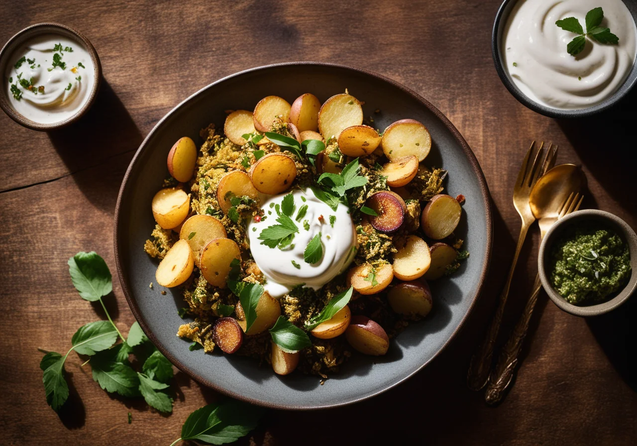 Fried Potatoes with Curry Leaves and Panch Phoron