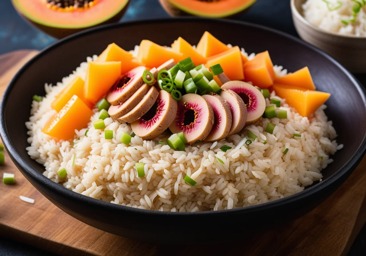 Coconut Rice in Papaya