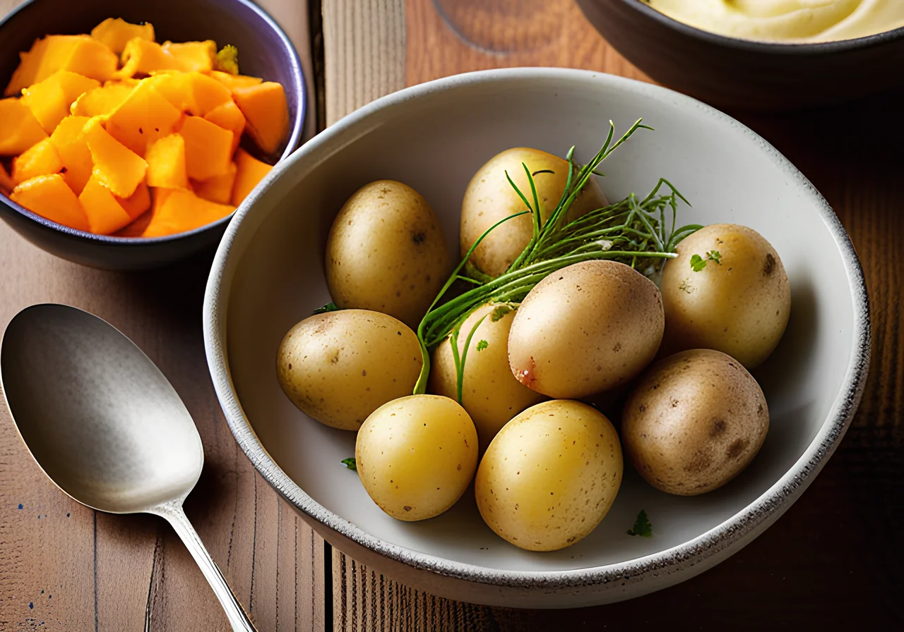 Boiled Potatoes with Three Quark Variations