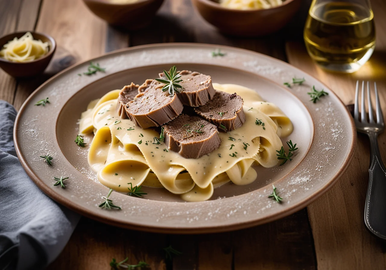Kalbsbries mit Zwiebelravioli