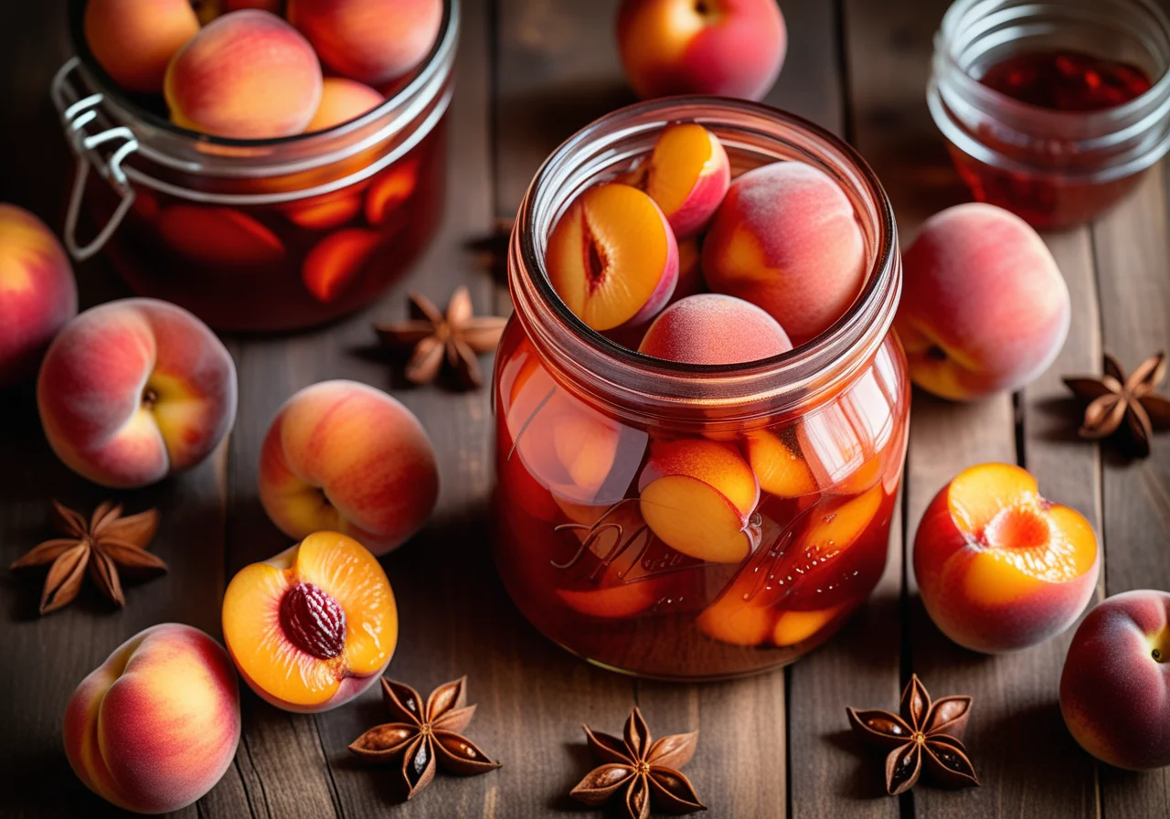 Spicy Pickled Peaches