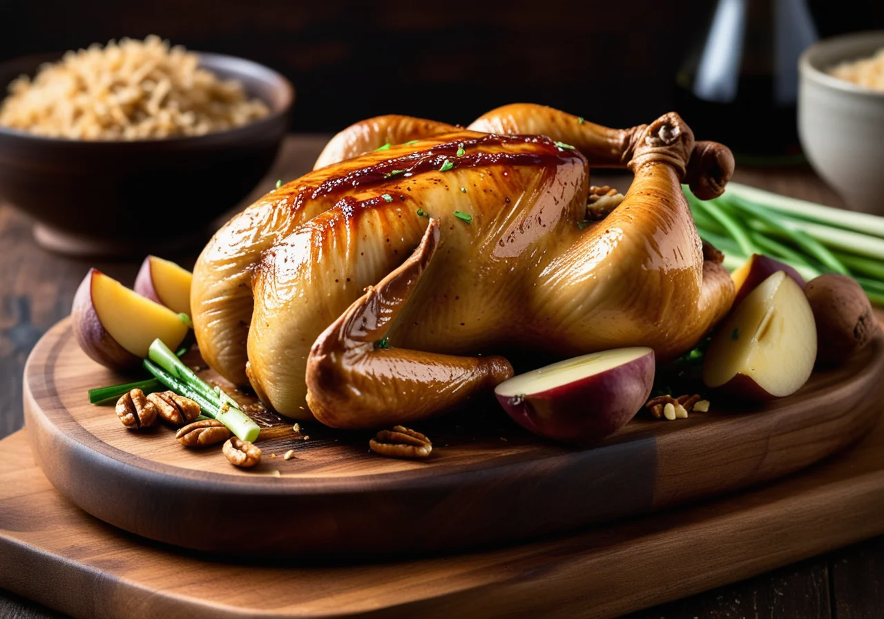 Chicken Breast Stuffed with Walnuts and Sesame Potatoes