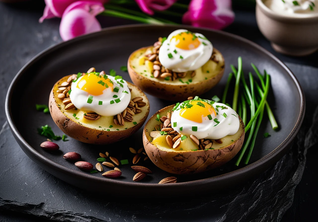 Baked Potatoes with Sour Cream