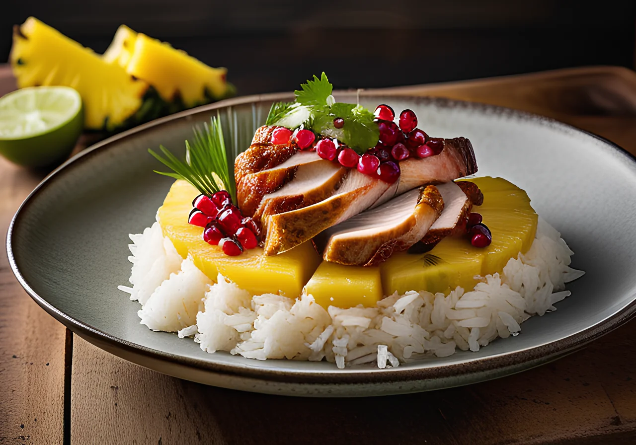 Turkey with Coconut Glaze and Pineapple Rice