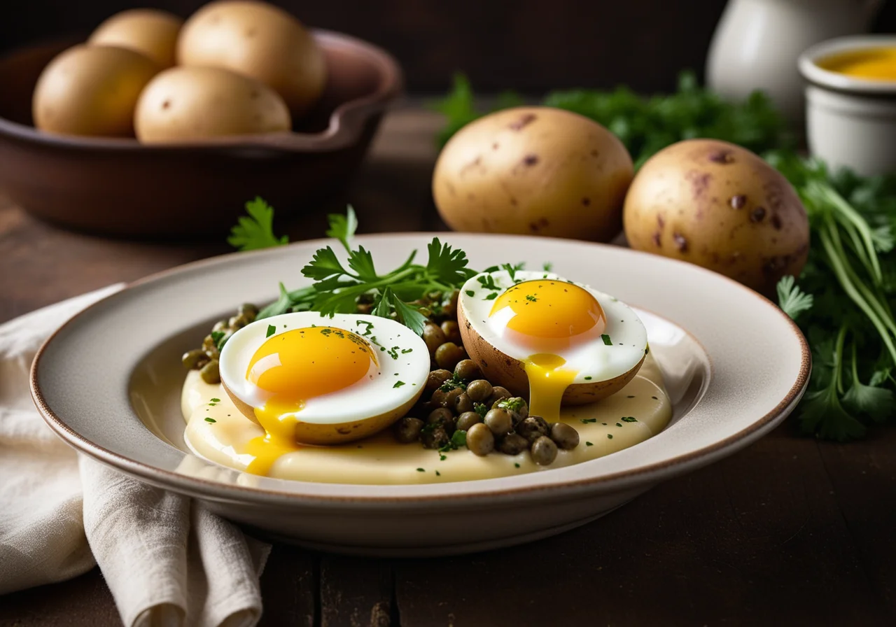 Eggs with Mustard Sauce and Potatoes