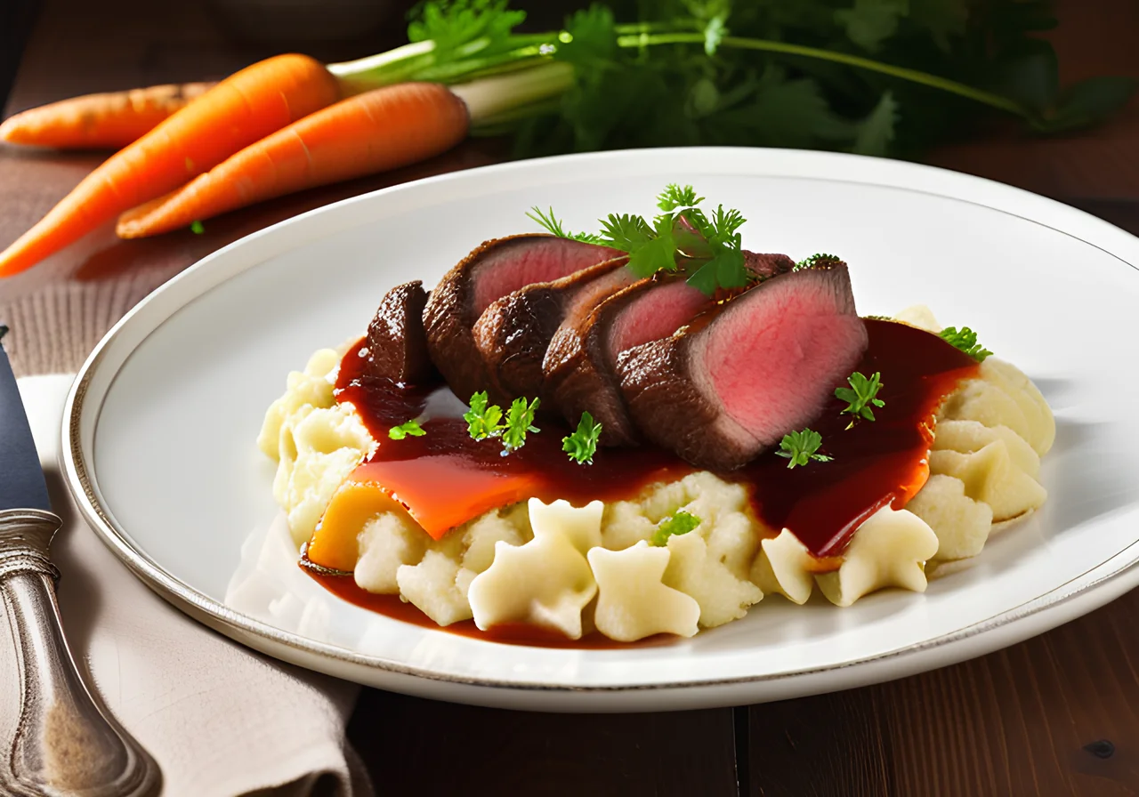 Beef Roast with Spaetzle and Sultanin Sauce