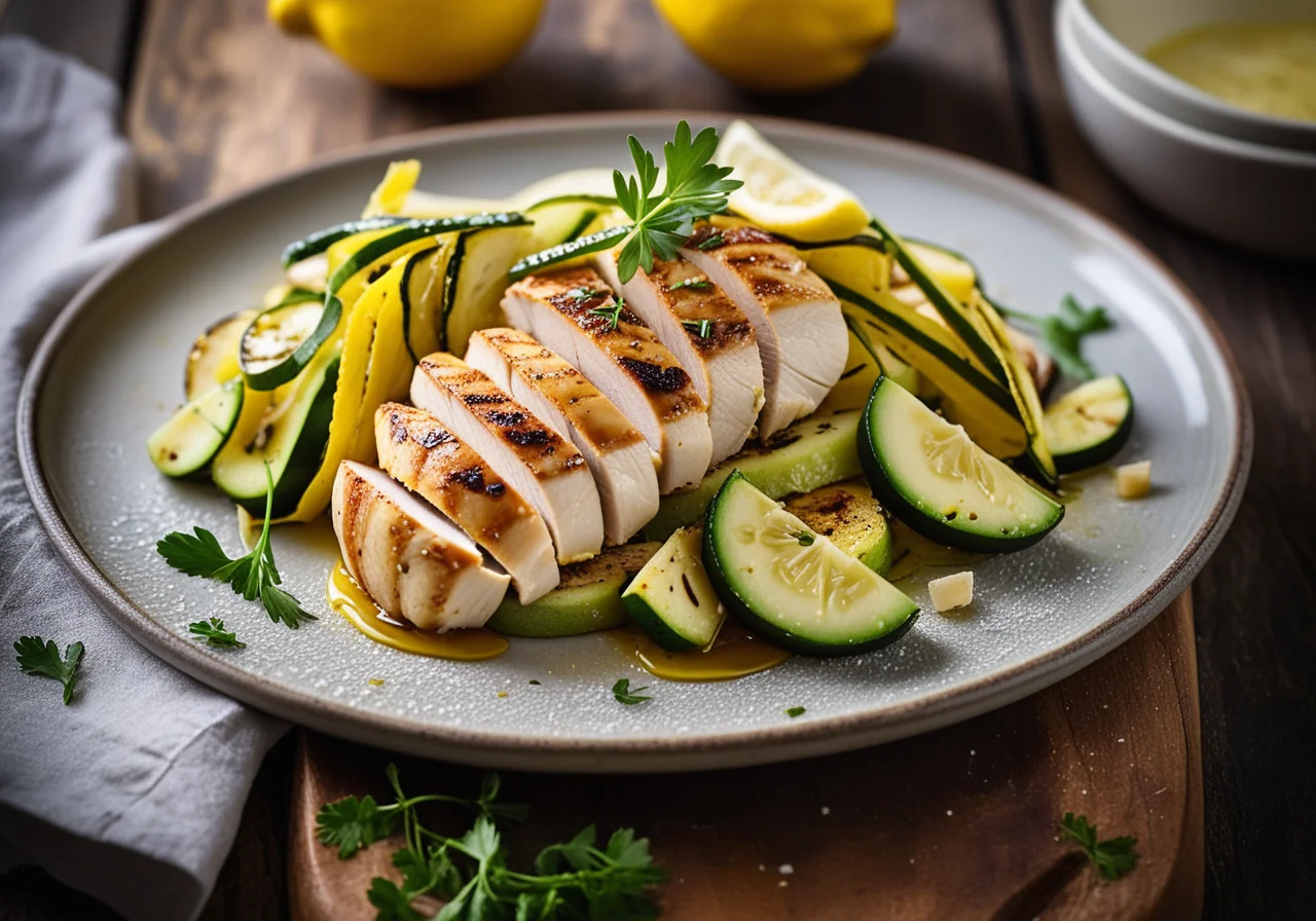 Chicken Breast with Zucchini Lemon Pan
