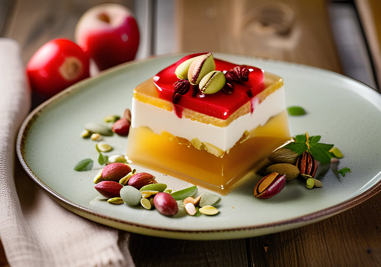 Honey Parfait with Rosehip Sauce