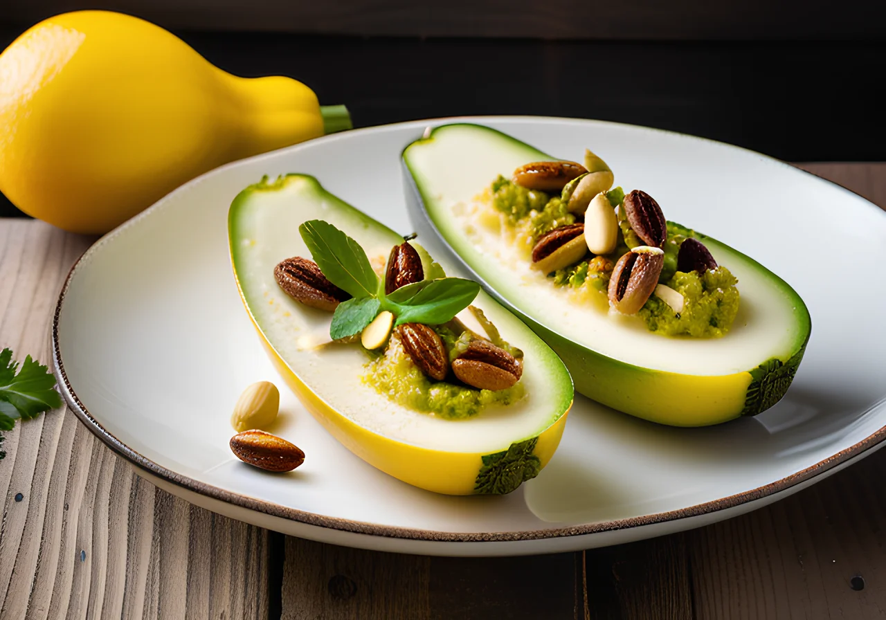 Stuffed Zucchini with Avocado and Cheese
