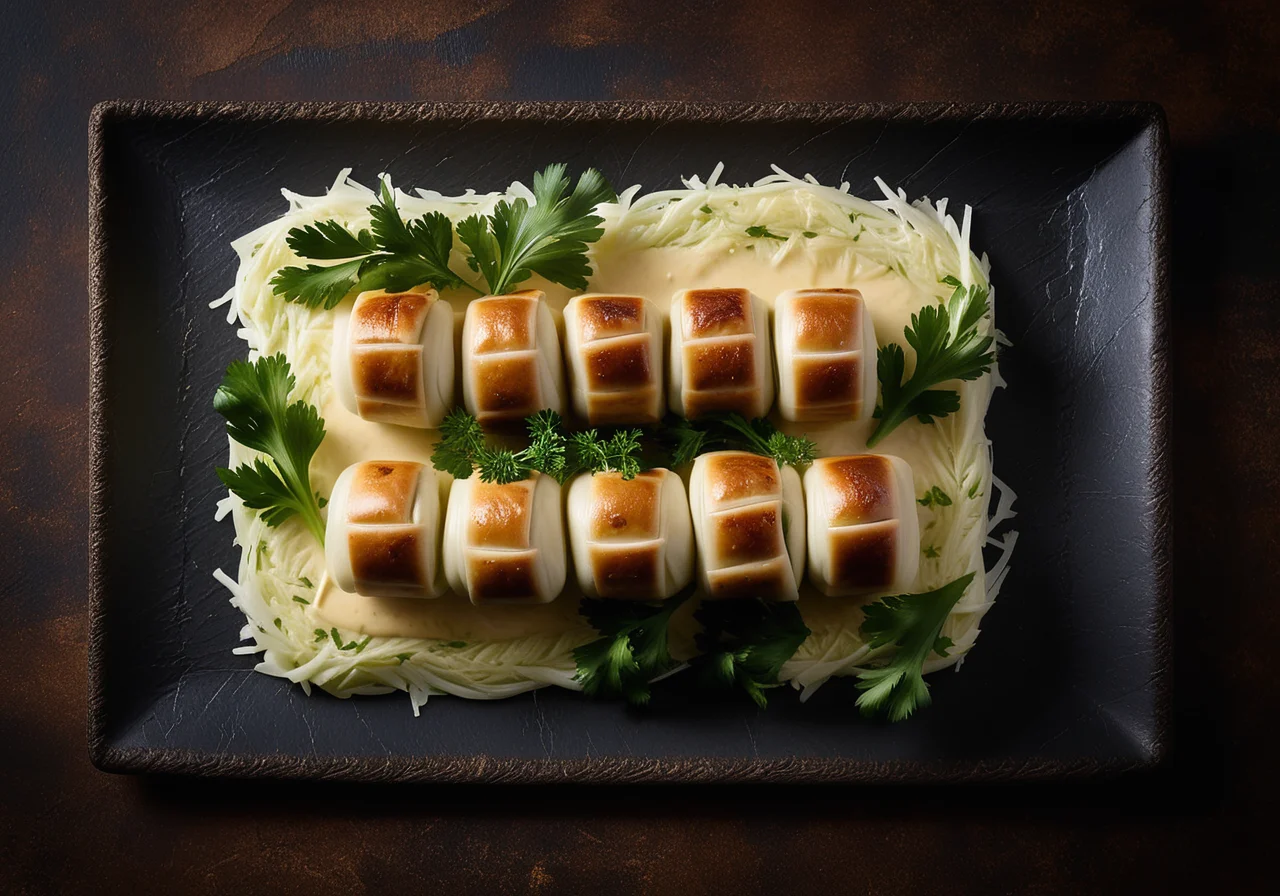 White Cabbage Rolls with Rabbit Filling