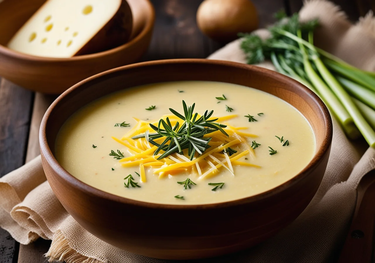 Potato and Leek Soup with Cheese