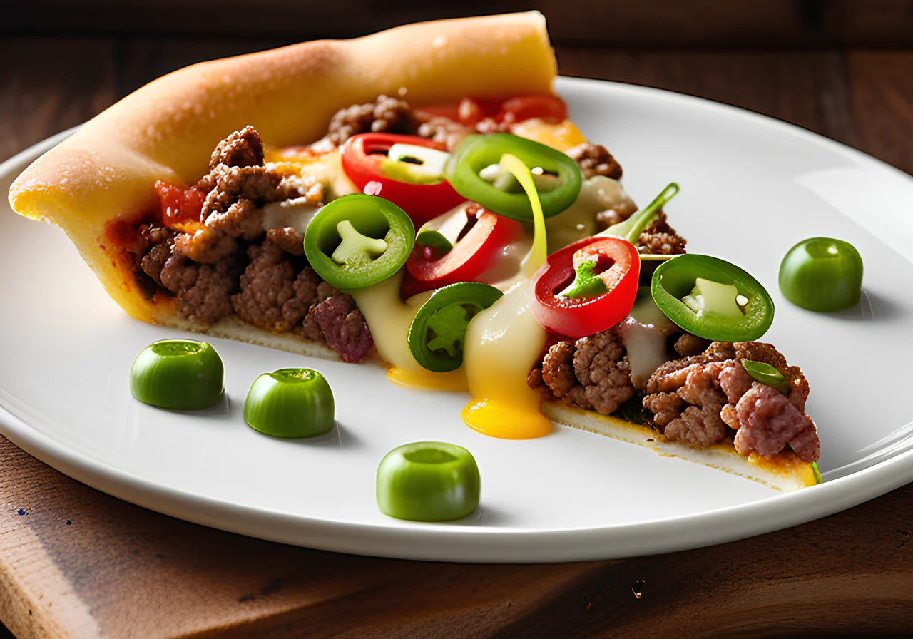 Pizza with Ground Beef, Beans, and Rice