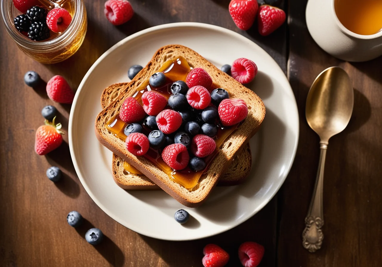 Baked Toast with Honey