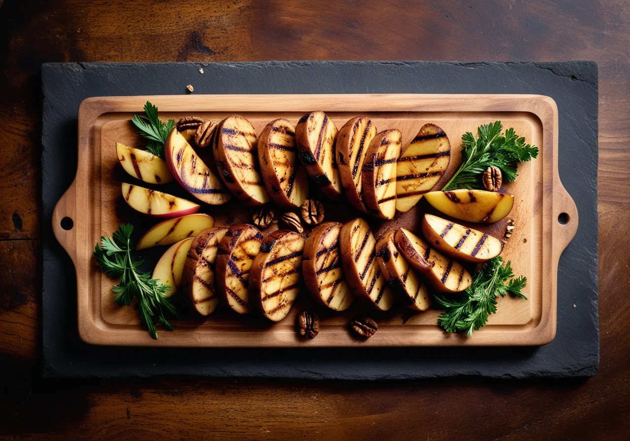 Perlhuhn mit Petersilienwurzeln, Birnen und marinierten Walnüssen