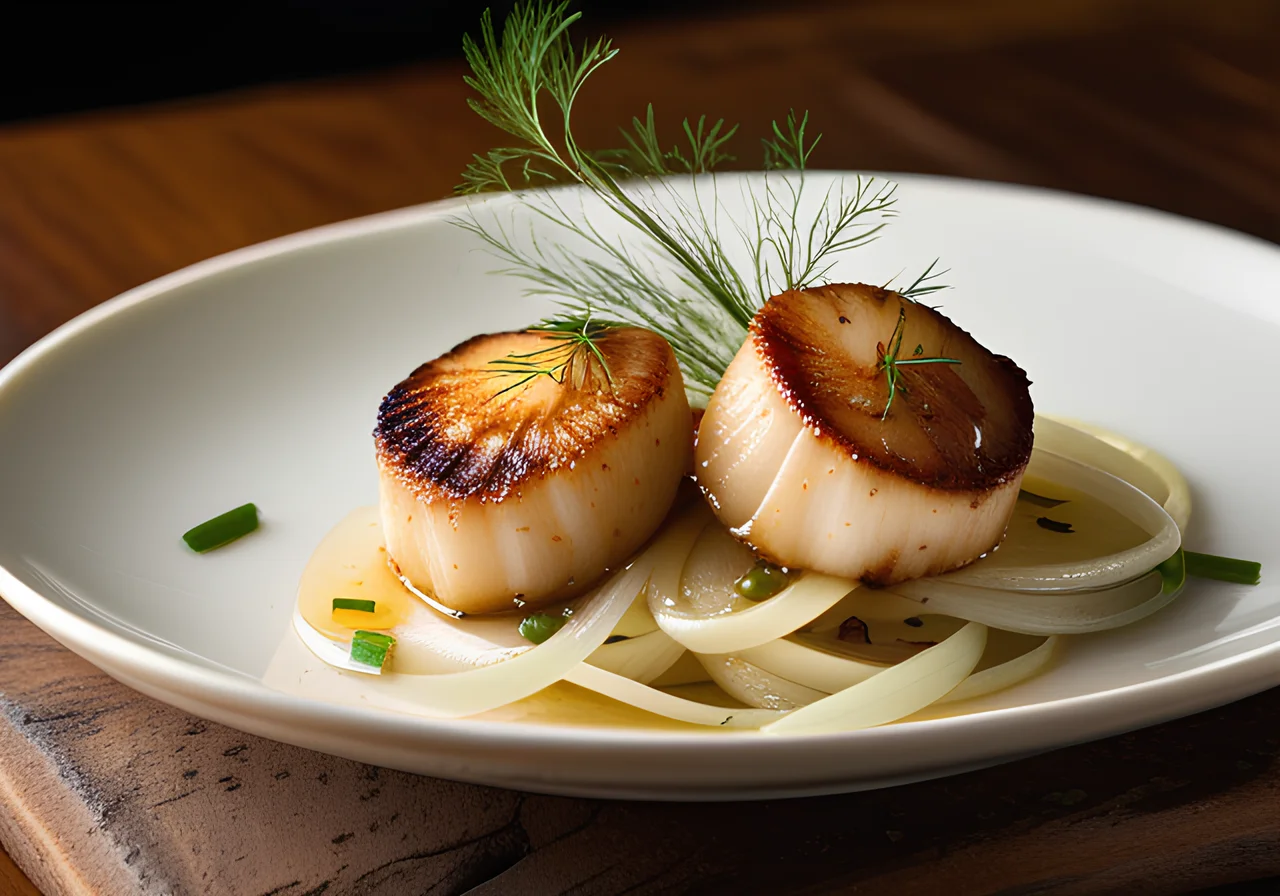 Golden Brown Seared Scallops