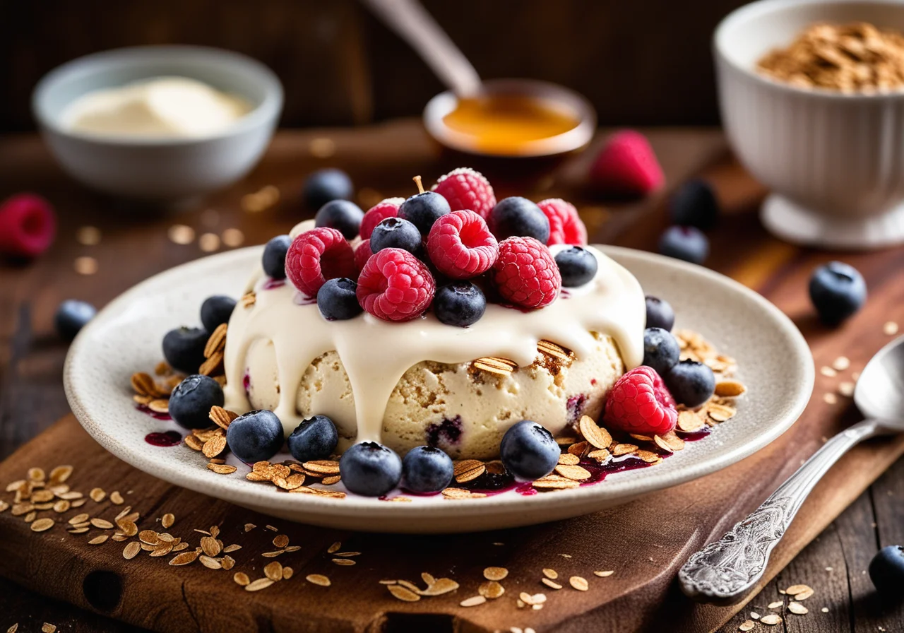 Ice Cream with Berries and Oatmeal